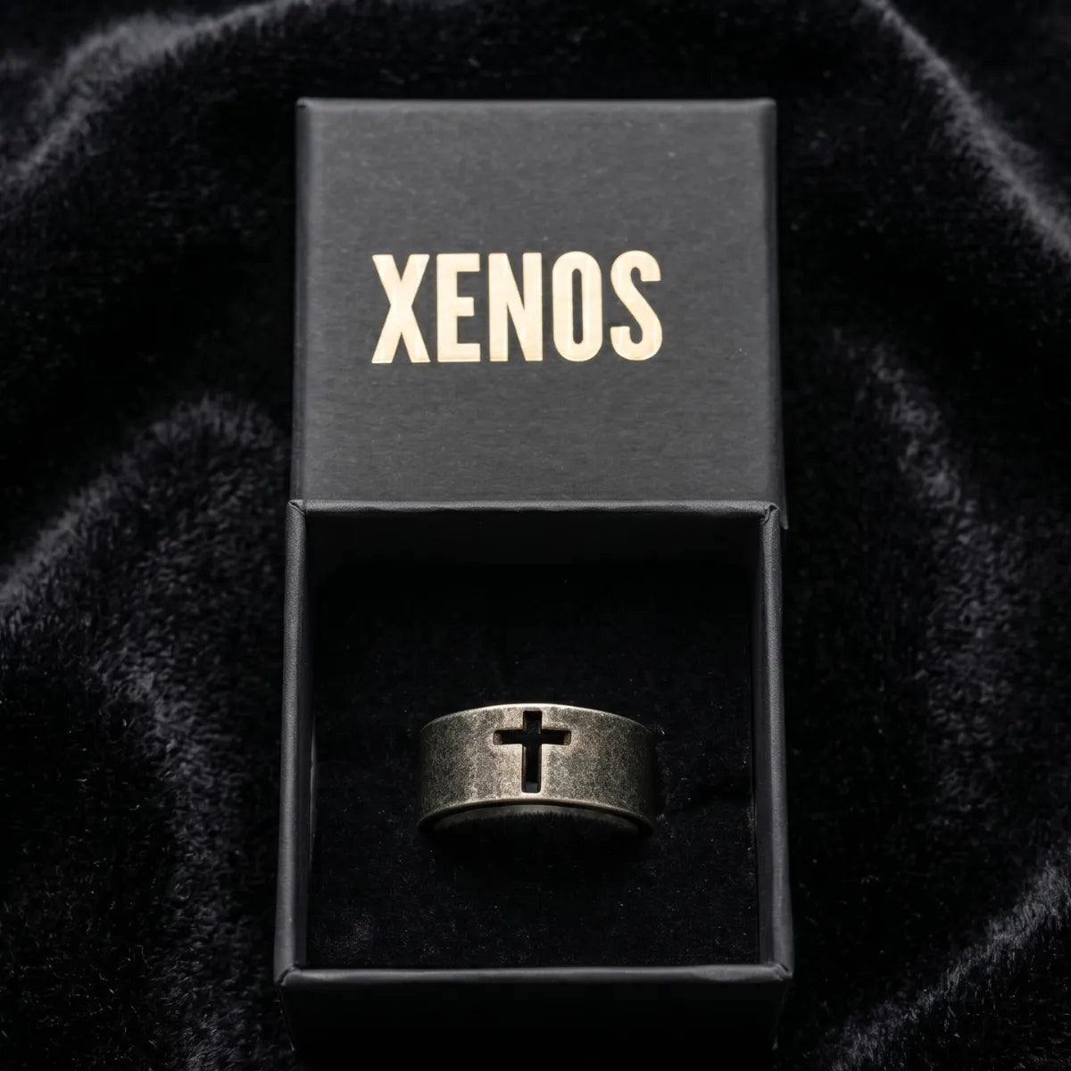 10mm Simple Cross Band Ring Xenos Gift Box