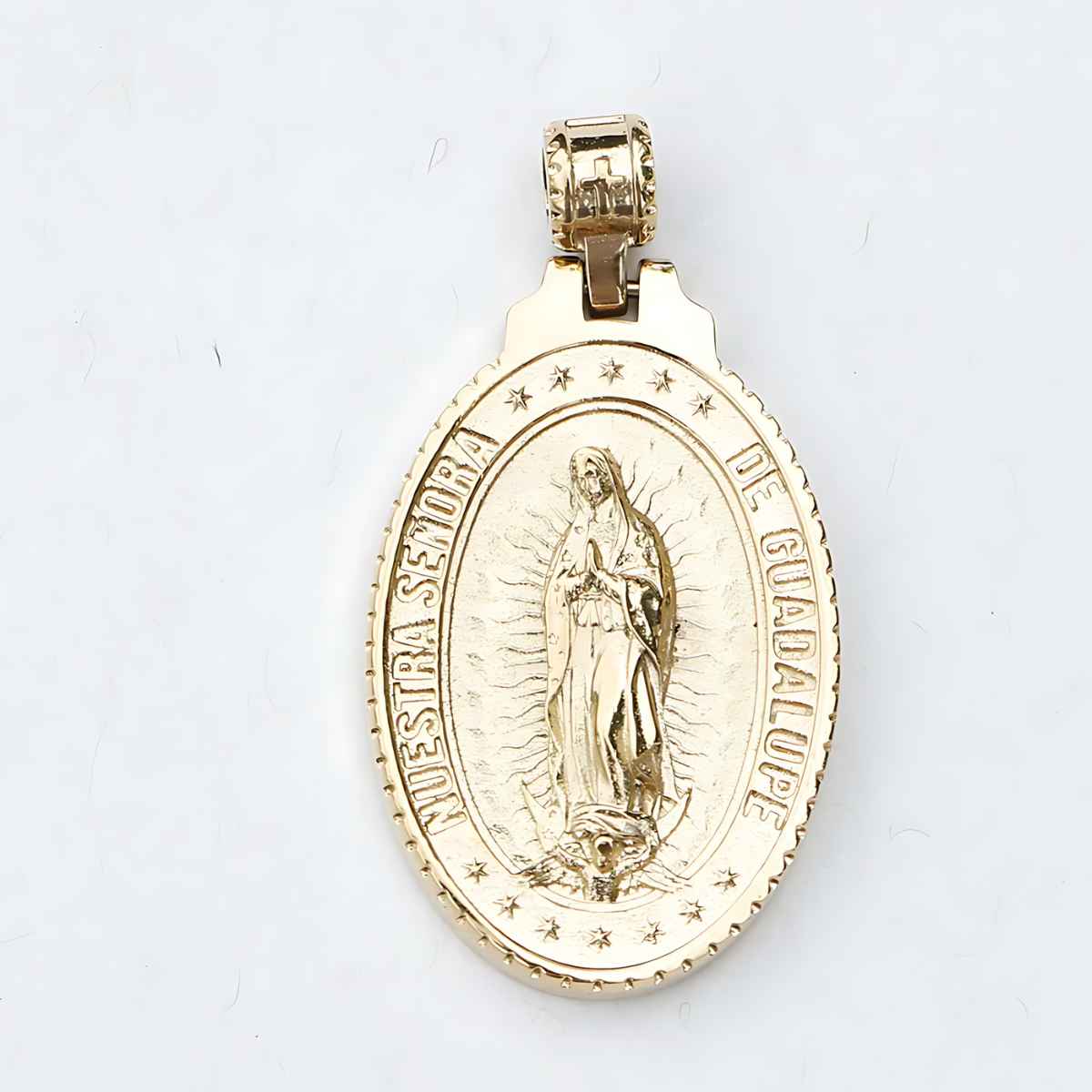 Blessed Mother Mary Necklace Gold Xenos Jewelry