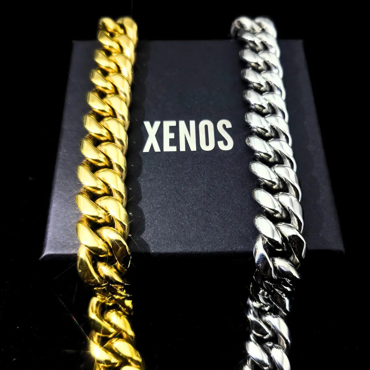 Cuban Bracelet Silver and Gold Variation Xenos Jewelry