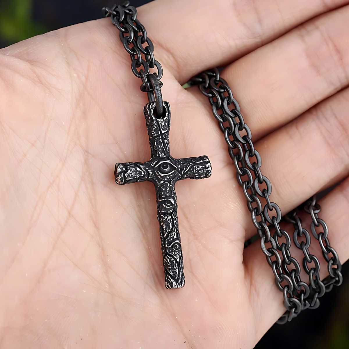 Evil Eye Cross Necklace Xenos Jewelry