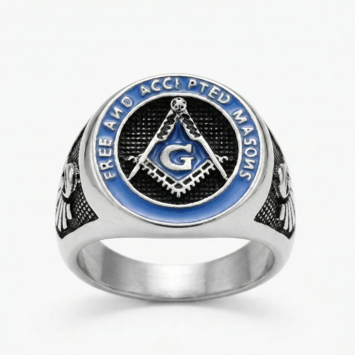 Free and Accepted Masons Ring Silver Details