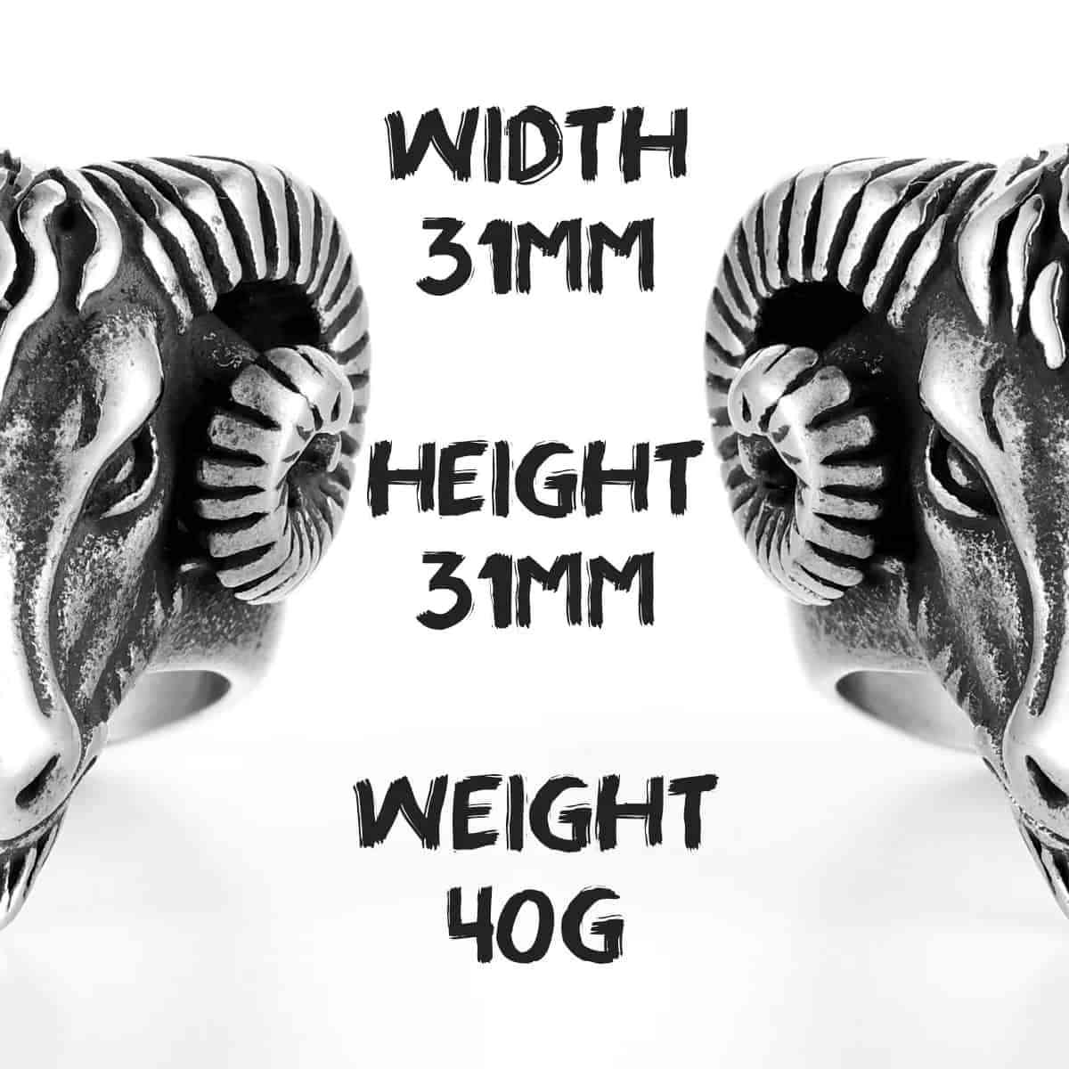 Goat Head Ring Details