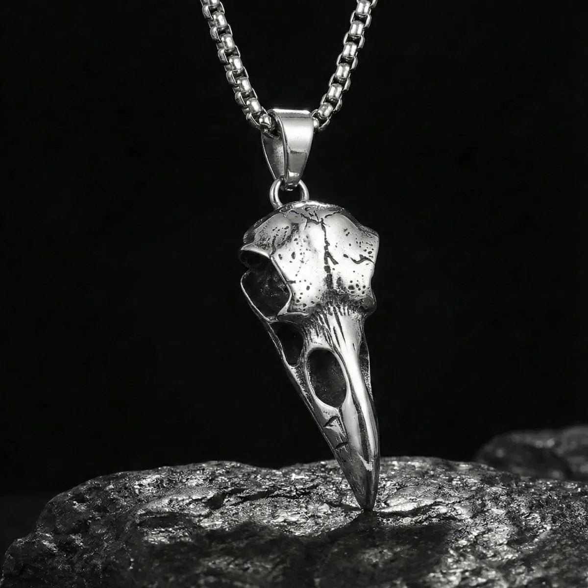 Gothic Raven Skull Pendant | Xenos Jewelry