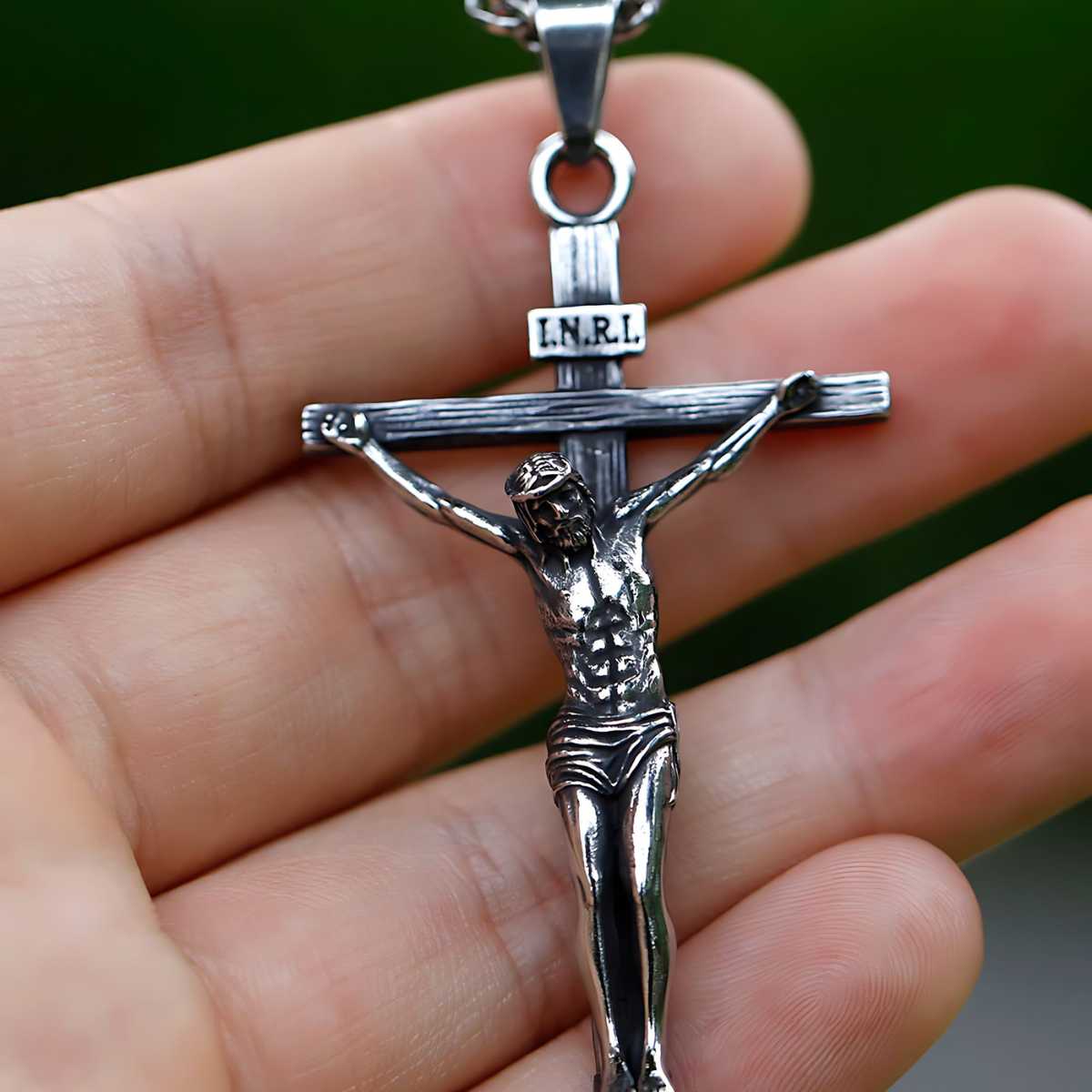 Inri Cross Necklace Stainless Steel Xenos Jewelry