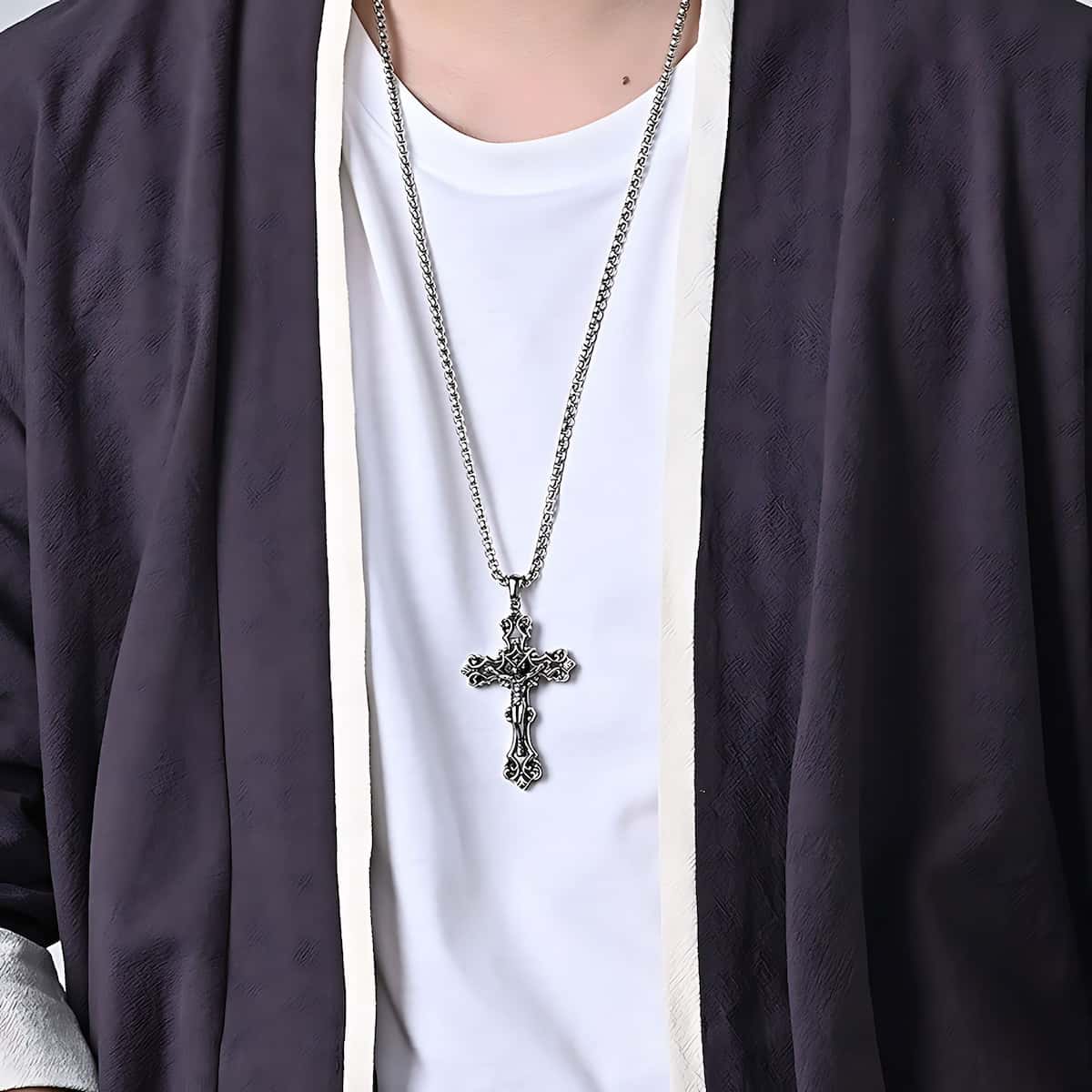 Jesus Cross Necklace Stainless Steel Xenos Jewelry