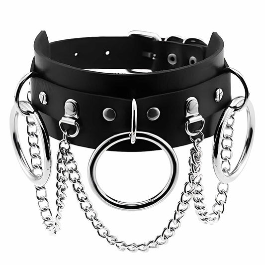 Leather Gothic Choker Collar Style SCDH Xenos Jewelry