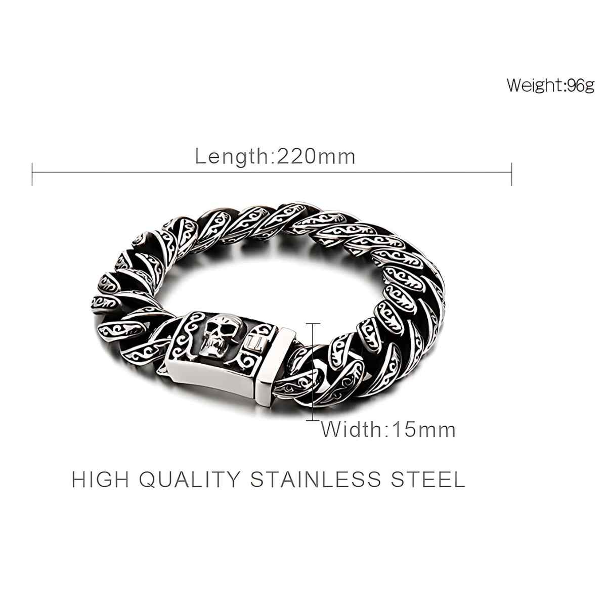 Mens Skull Link Bracelet Size Xenos Jewelry