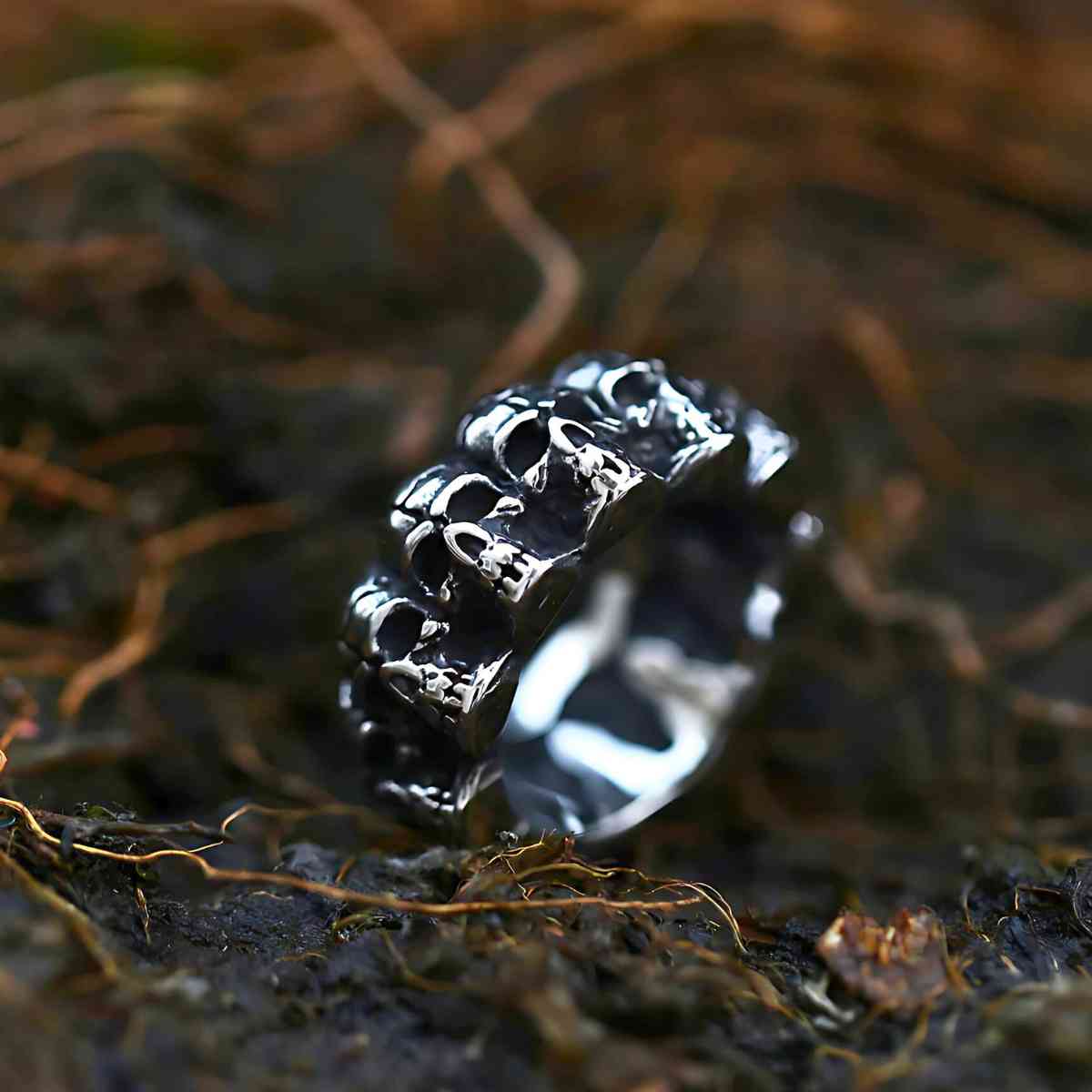 Multiple Skulls Ring Stainless Steel Xenos Jewelry