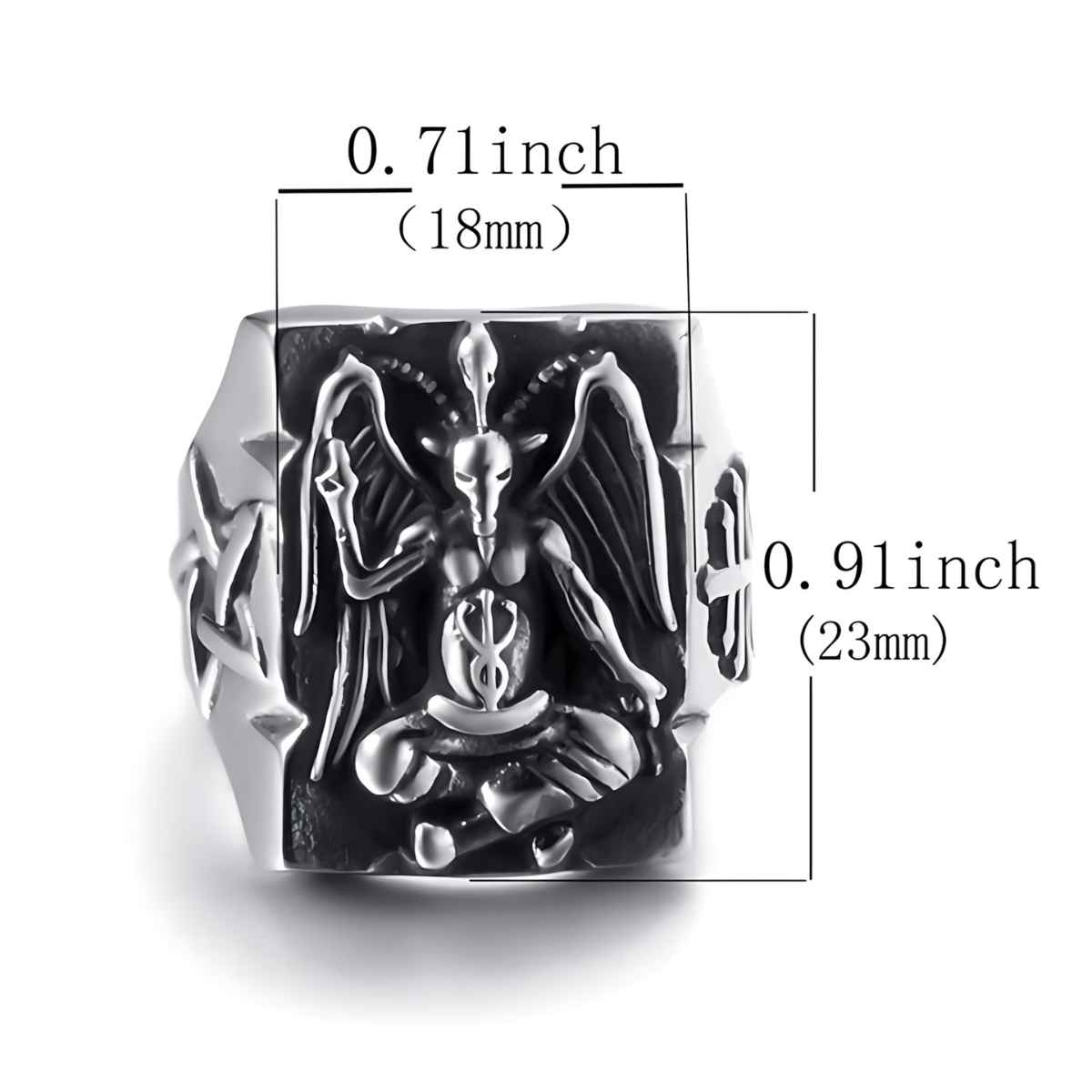 Satanic Baphomet Ring Details