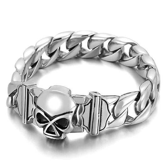 Skull Chain Bracelet Stainless Steel Xenos Jewelry