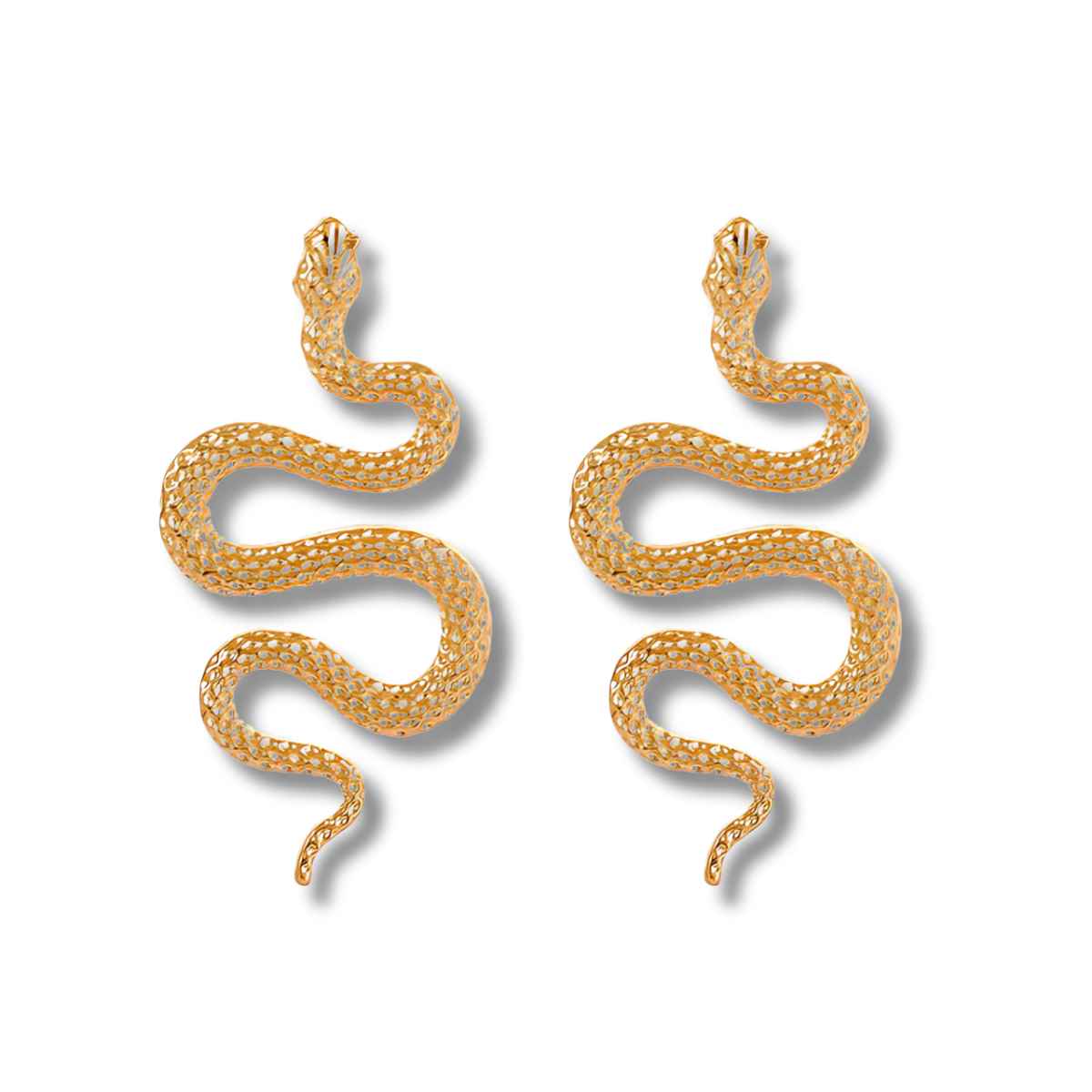 Snake Drop Earrings for Women Gold Xenos Jewelry