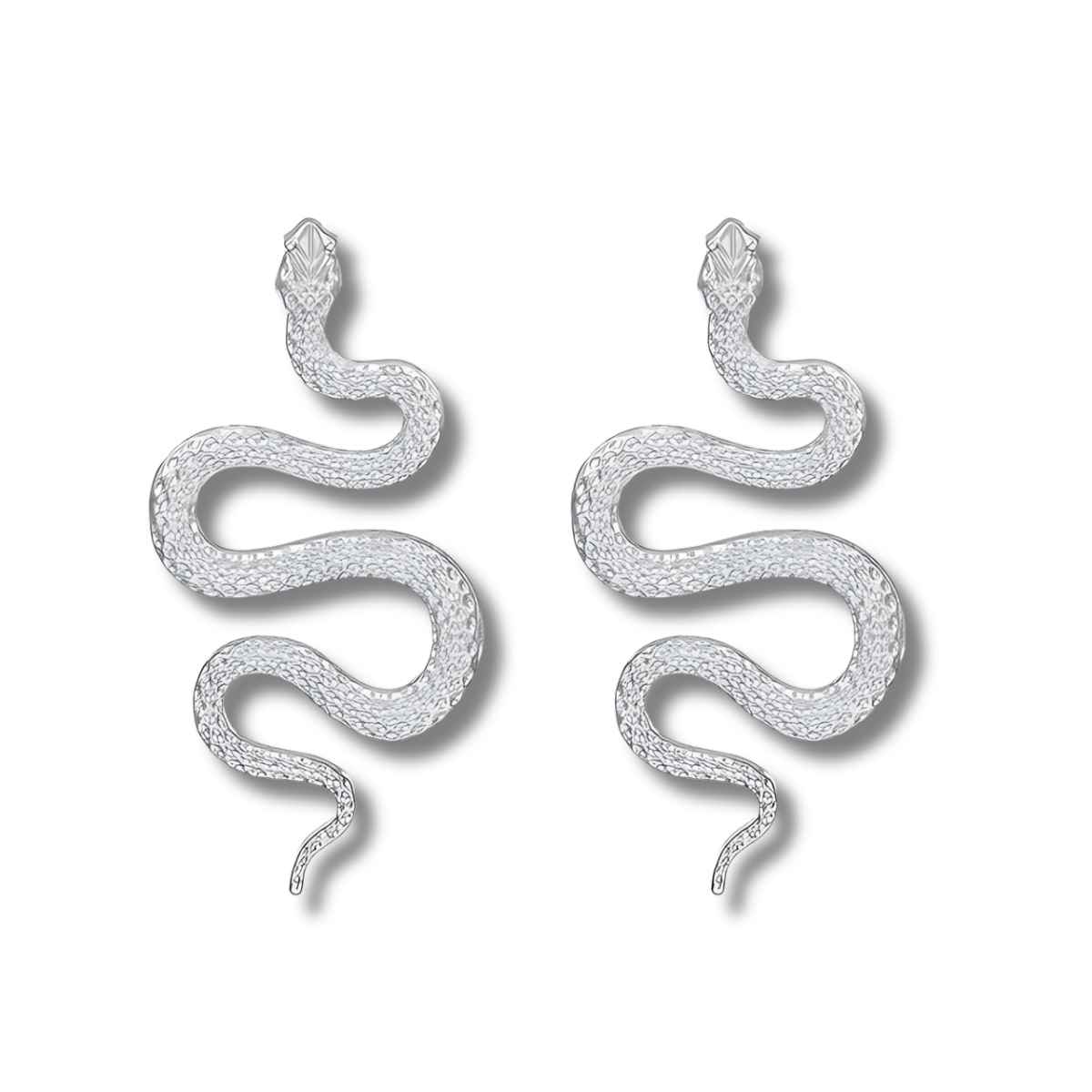 Snake Drop Earrings for Women Silver Xenos Jewelry