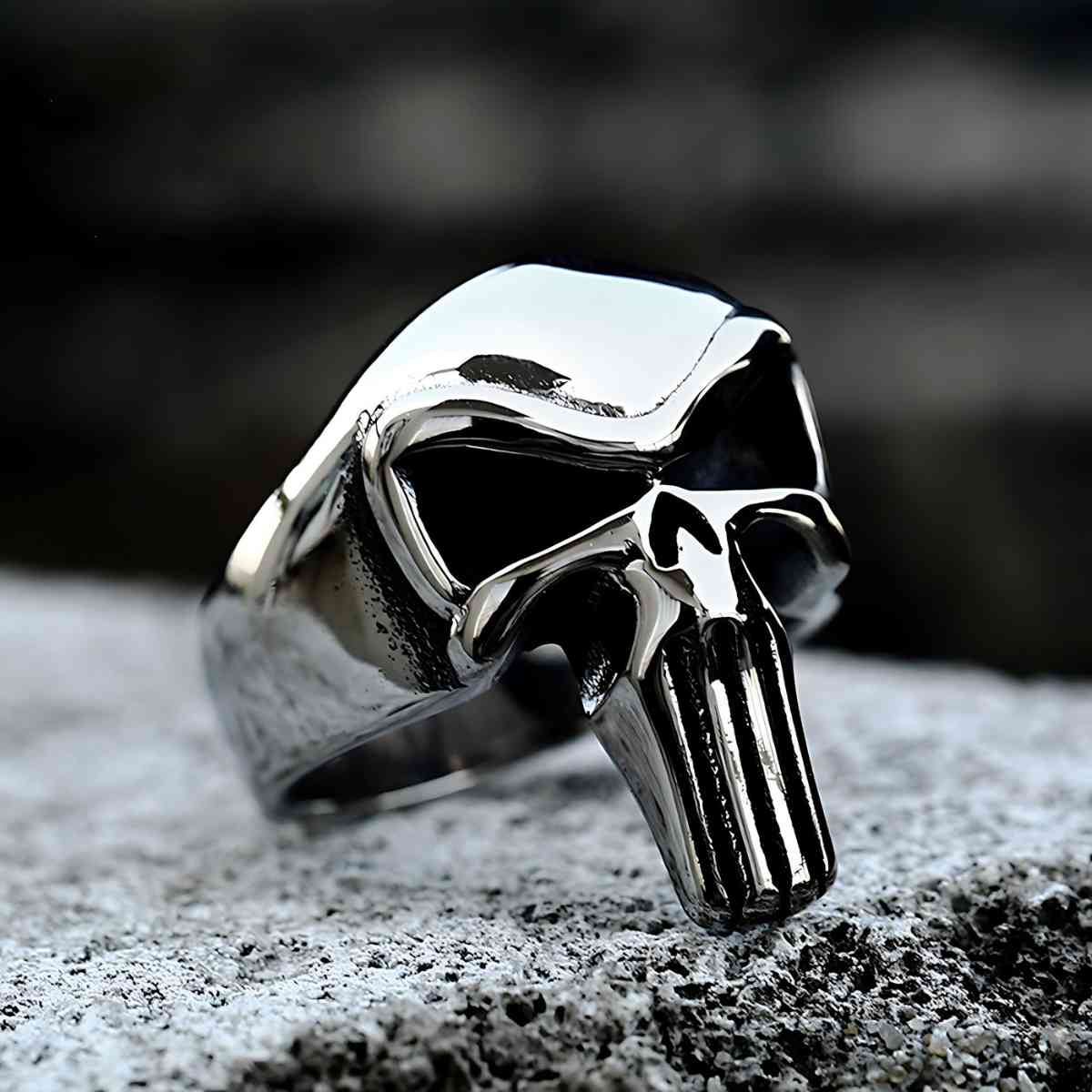 Unisex Punisher Skull Ring Stainless Steel - Main Image