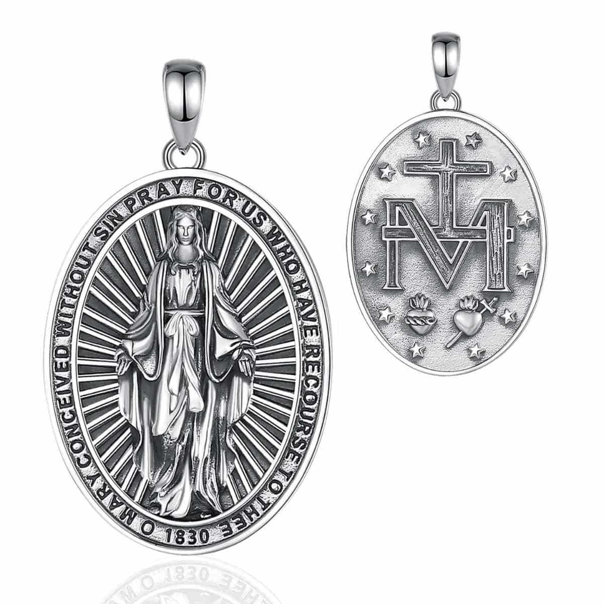 925 Sterling Silver Our Lady Of Guadalupe Medal Pendant Necklace