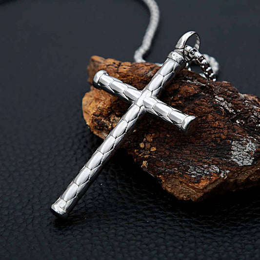 Unisex Steel Cross Necklace Xenos Jewelry