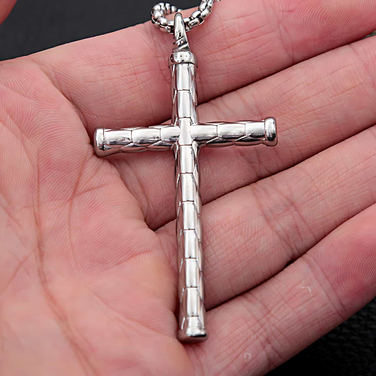 Unisex Steel Cross Necklace Xenos Jewelry