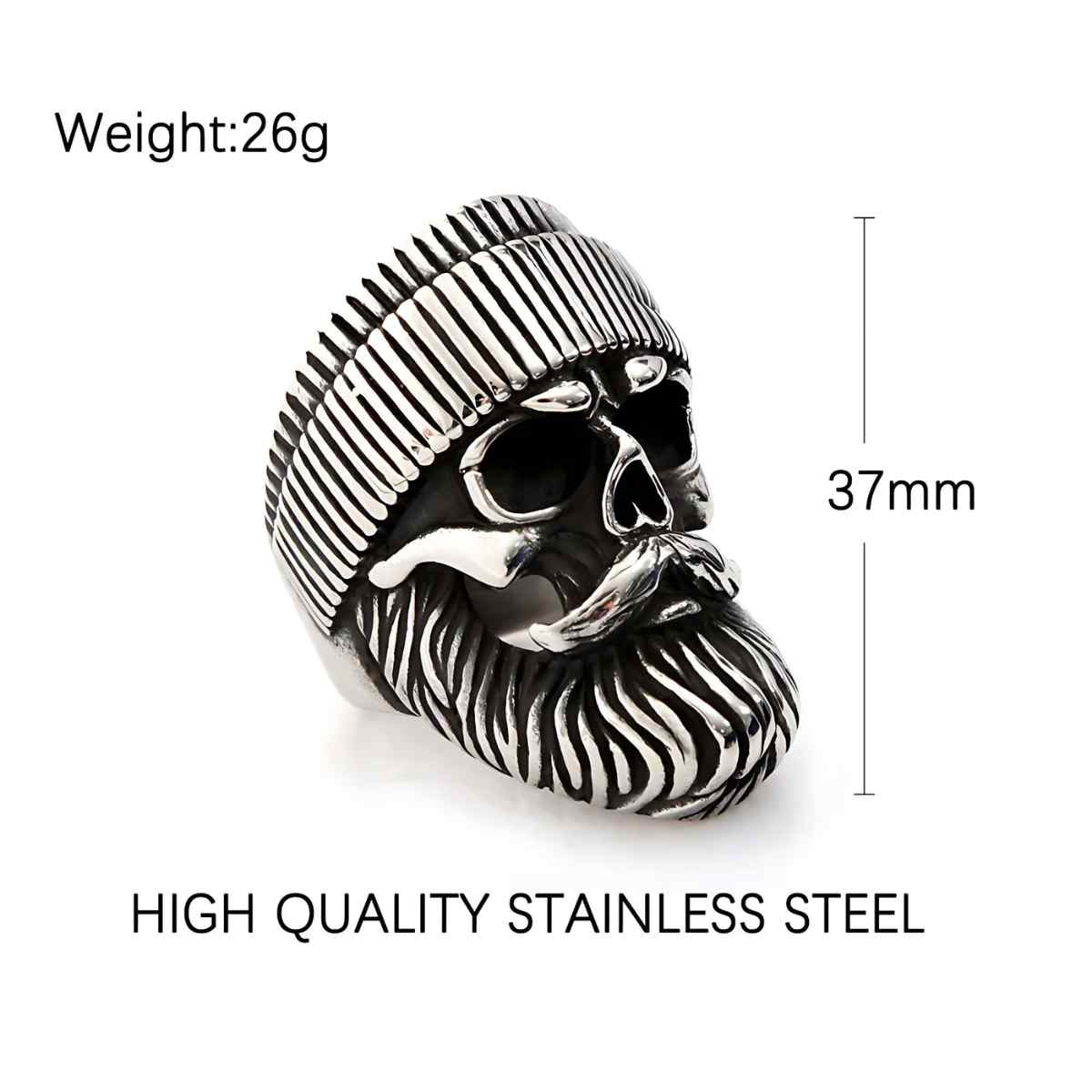 Beard Skull Ring - Xenos Jewelry