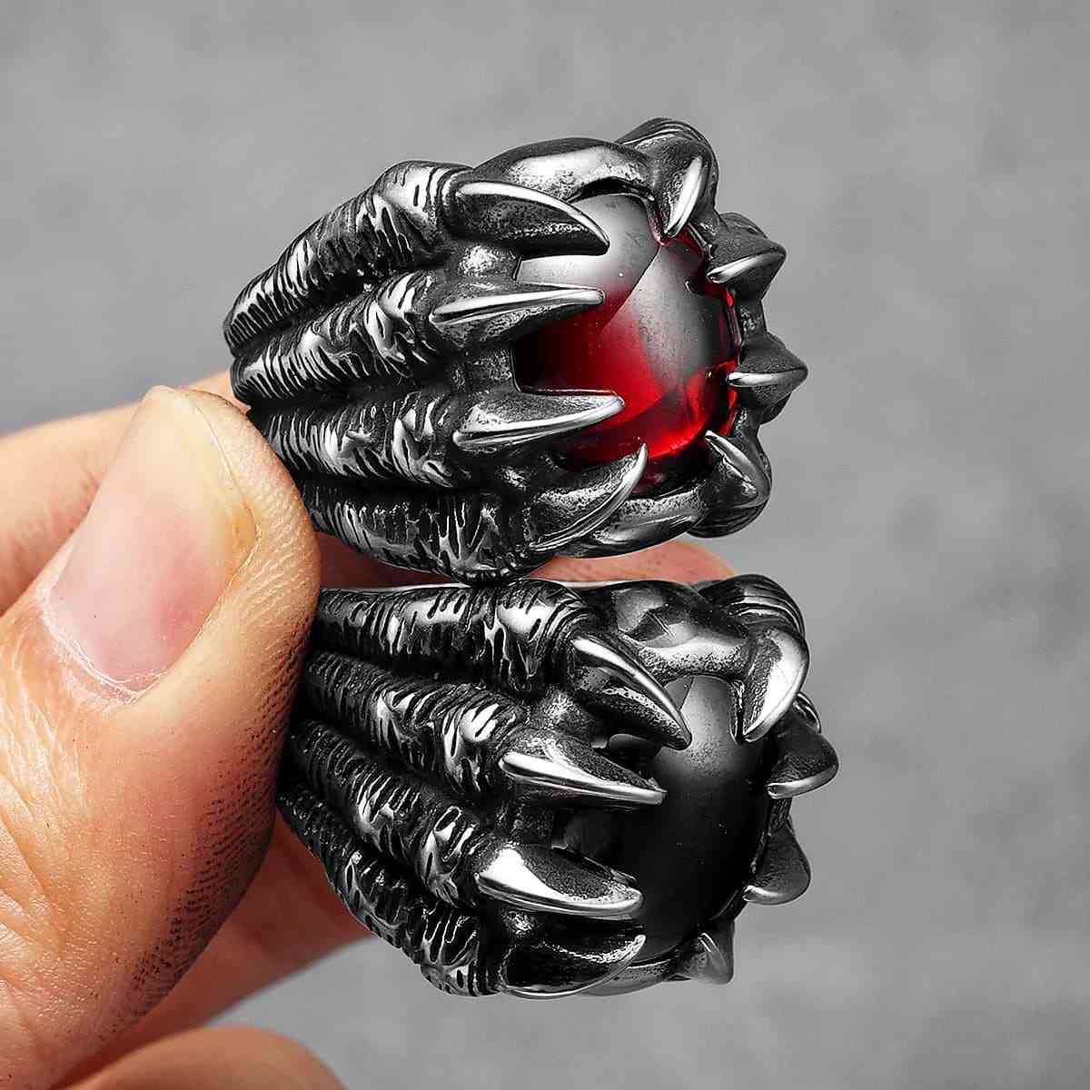 Black Gem Dragon Claw Ring - Xenos Jewelry