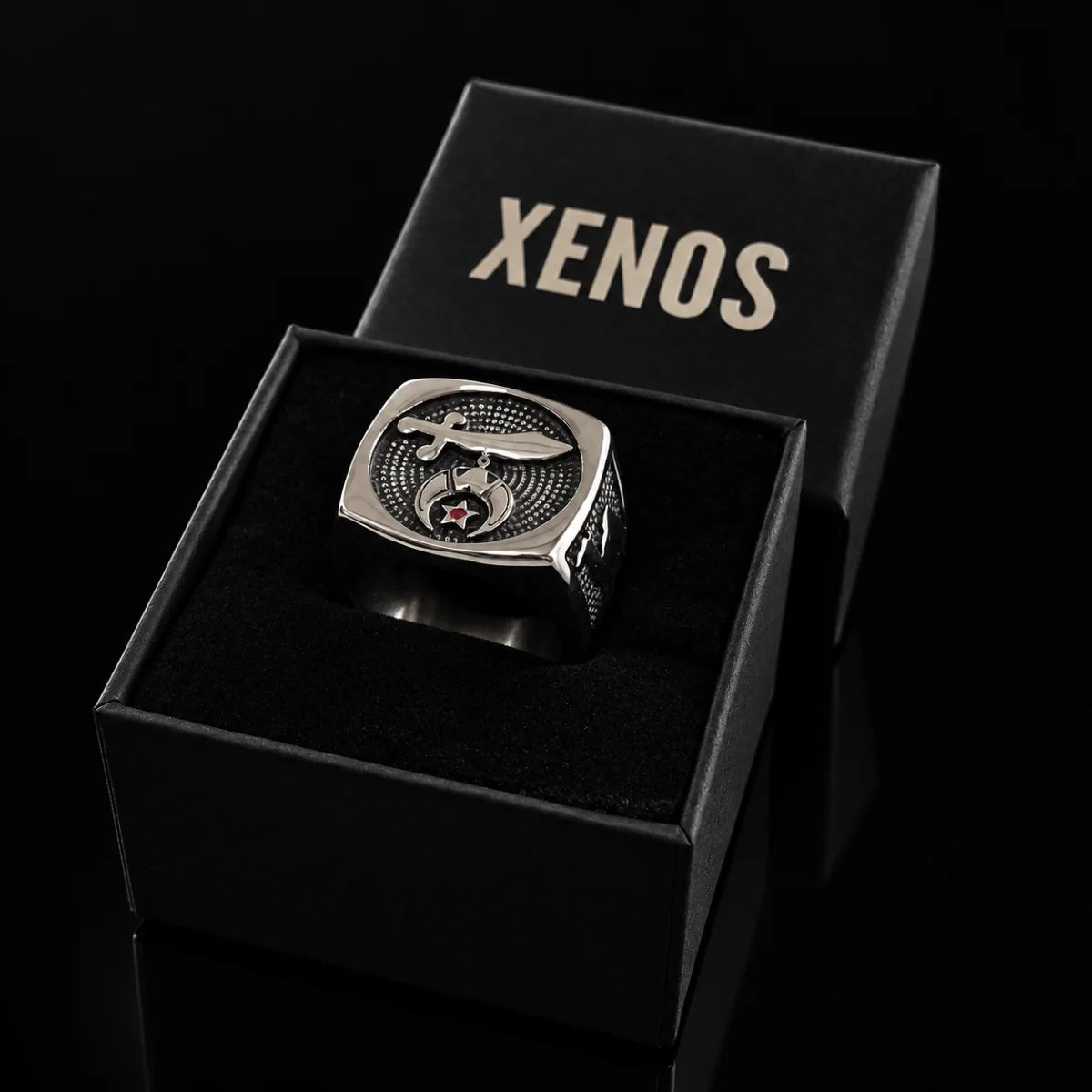 Shriner Ring Stainless Steel in Xenos Jewelry Box
