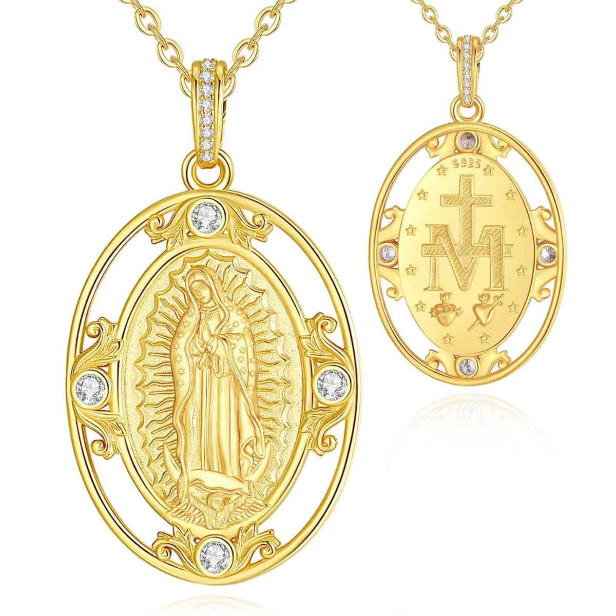 Virgin of shops Guadalupe Centenary and Chain Gold Plated