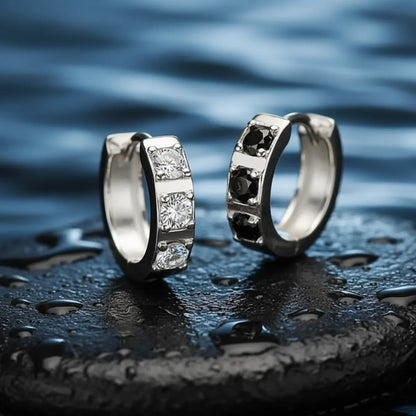 3.5mm Chunky Diamond Huggie Hoop Earrings