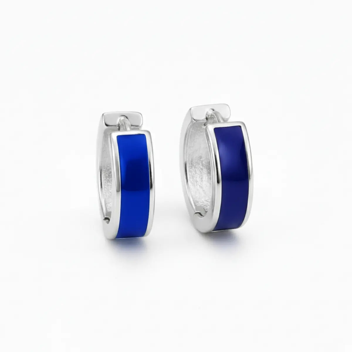 5mm Sterling Silver Hoop Earrings Blue Details