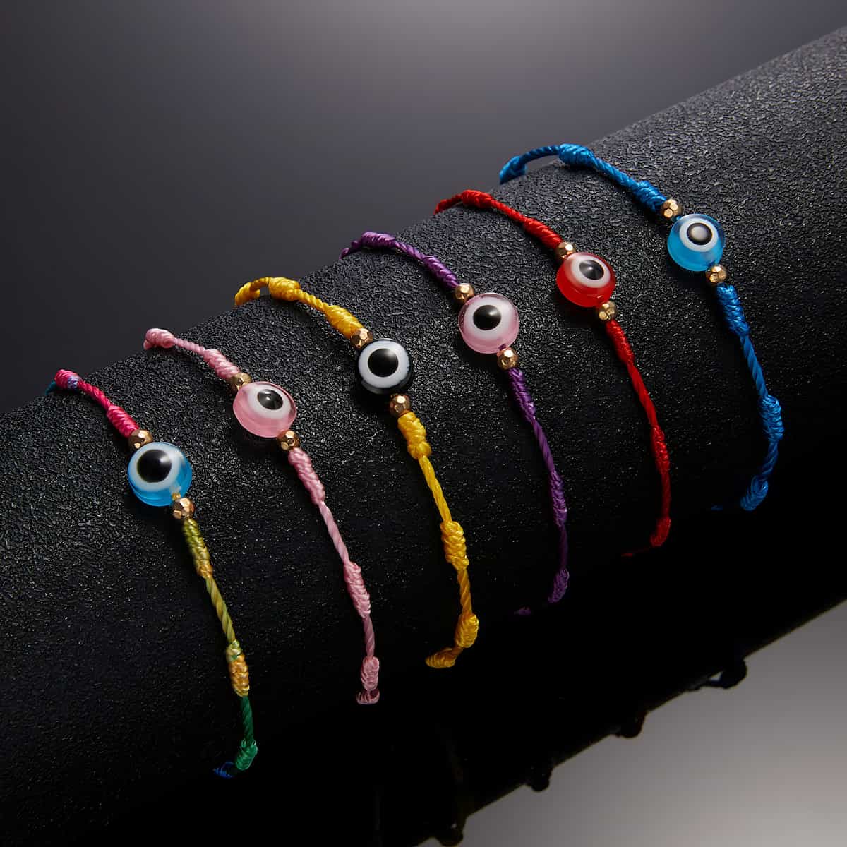 Jewel String 7 Knot Evil Eye String Braided Bracelet Set