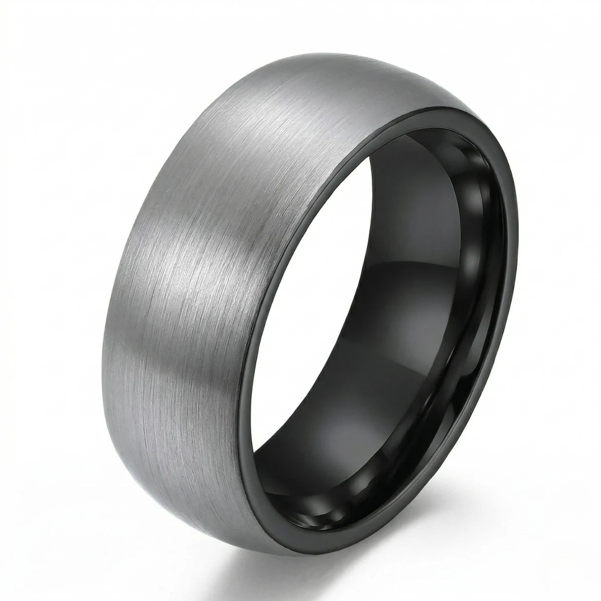 8mm Gunmetal Tungsten Band Details
