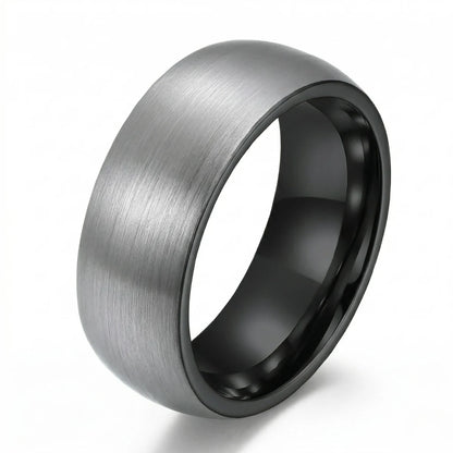 8mm Gunmetal Tungsten Band Details
