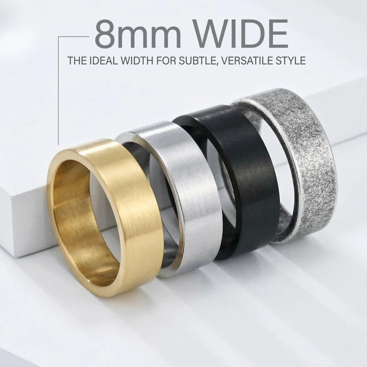 8mm Minimalist Wedding Band Details