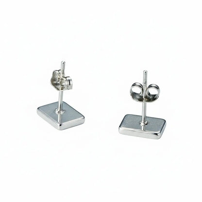 Ace Stud Earrings Silver Back