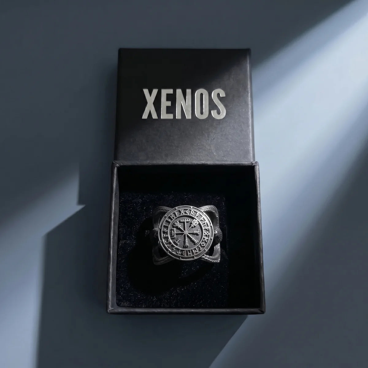 Aegishjalmur Helm of Awe Ring inside a Xenos Jewelry Box