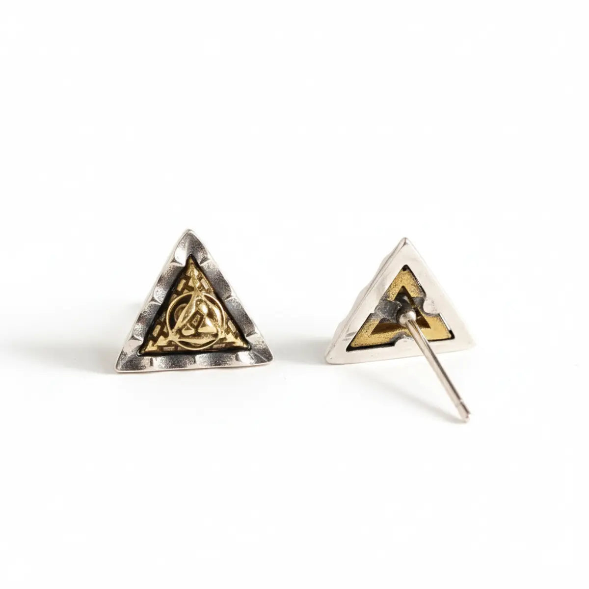 All Seeing Eye Pyramid Stud Earrings Back