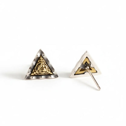 All Seeing Eye Pyramid Stud Earrings Back