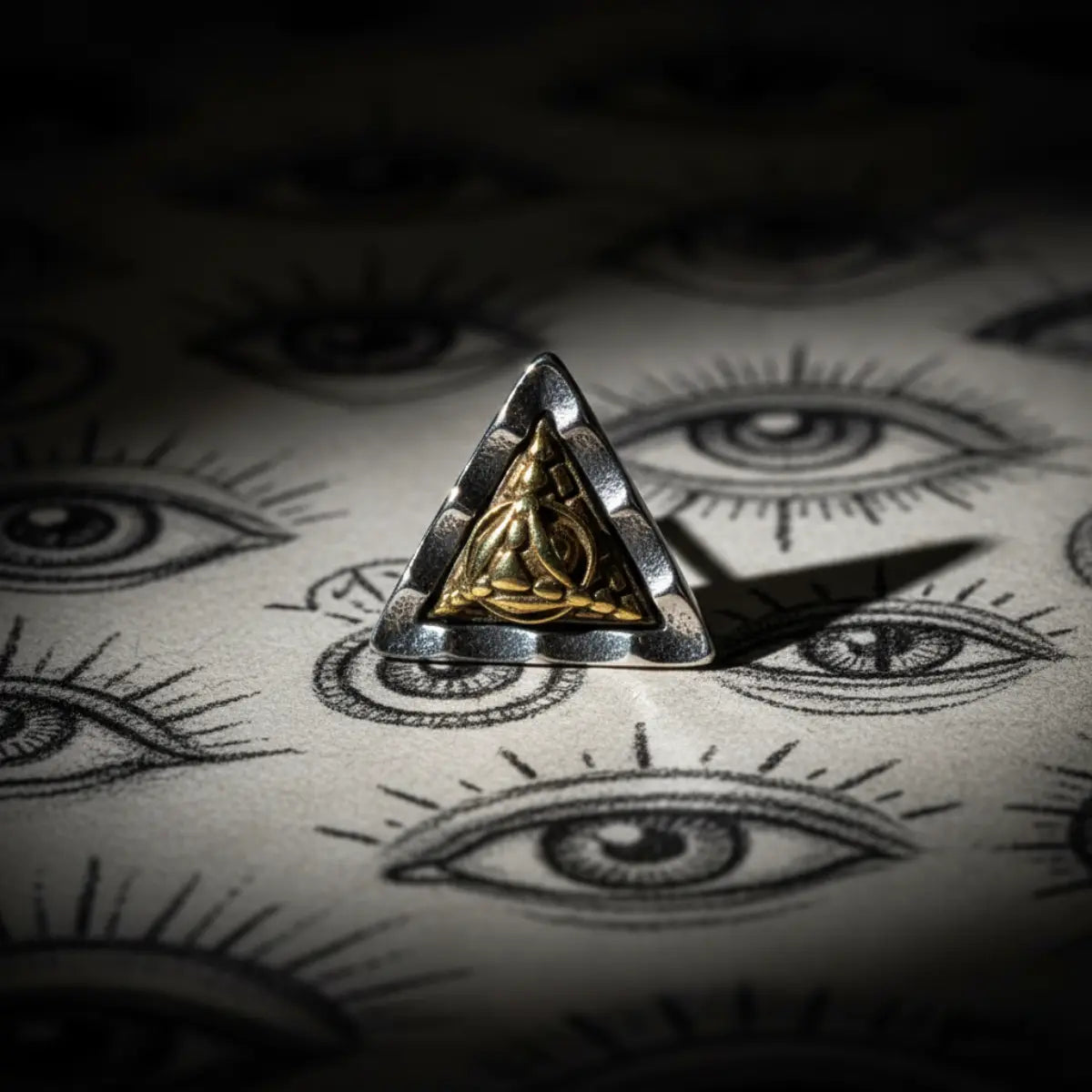 All Seeing Eye Pyramid Stud Earrings Draft Design