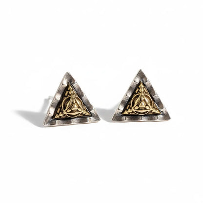 All Seeing Eye Pyramid Stud Earrings Front