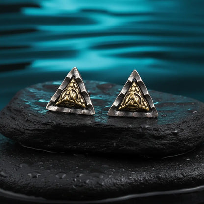 All Seeing Eye Pyramid Stud Earrings