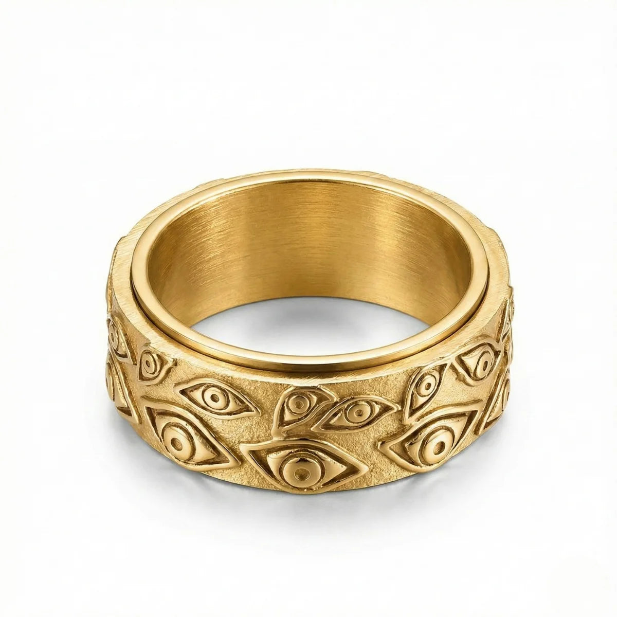 All Seeing Eye Spinner Ring Gold Details