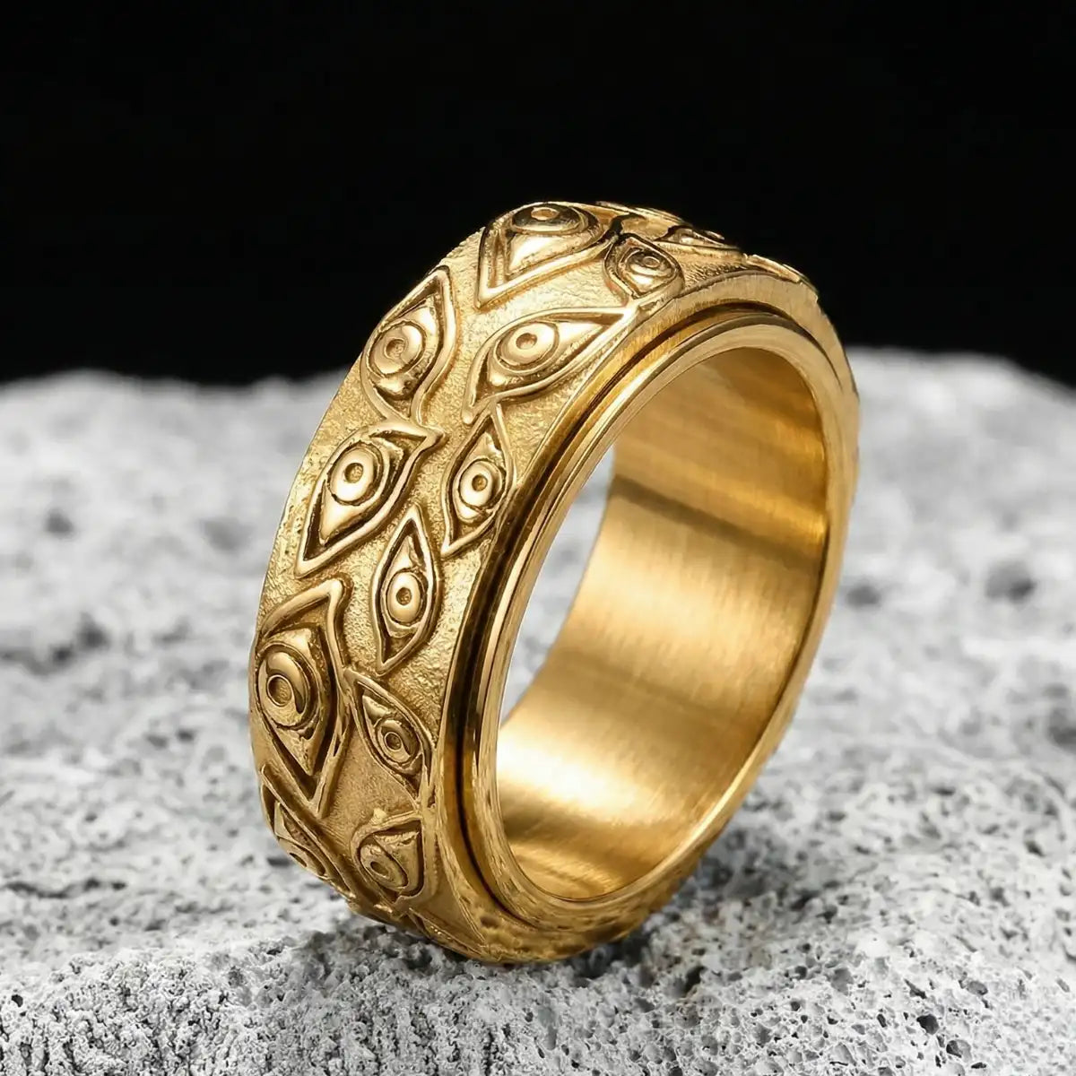 All Seeing Eye Spinner Ring Gold