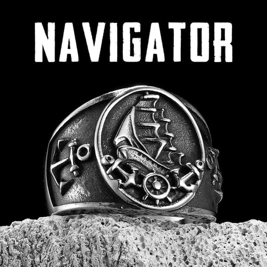 Anchor Ring with Navigator Xenos Jewelry