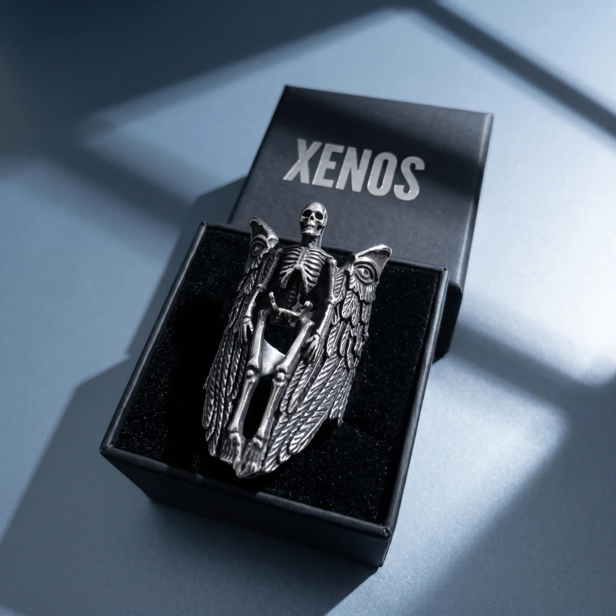 Angel of Death Ring Inside a Xenos Jewelry Box
