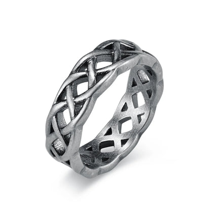 Antique Silver Braided Band Ring Details