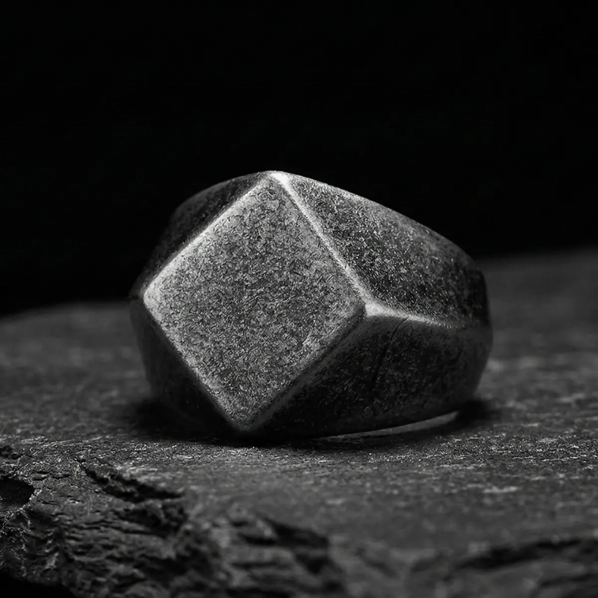 Antique Silver Geometric Signet Ring