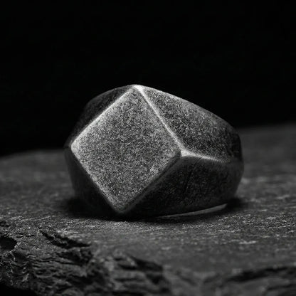 Antique Silver Geometric Signet Ring