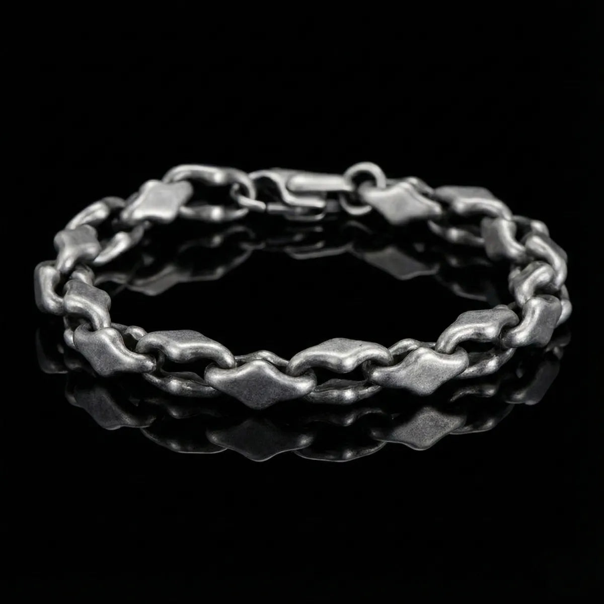 Antique Silver Geometric Stainless Steel Bracelet