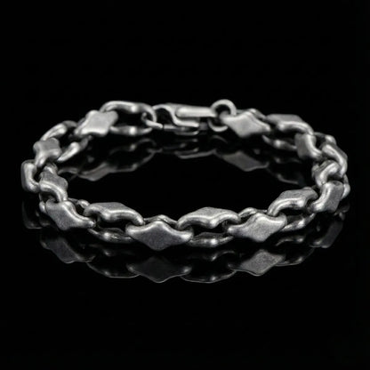 Antique Silver Geometric Stainless Steel Bracelet