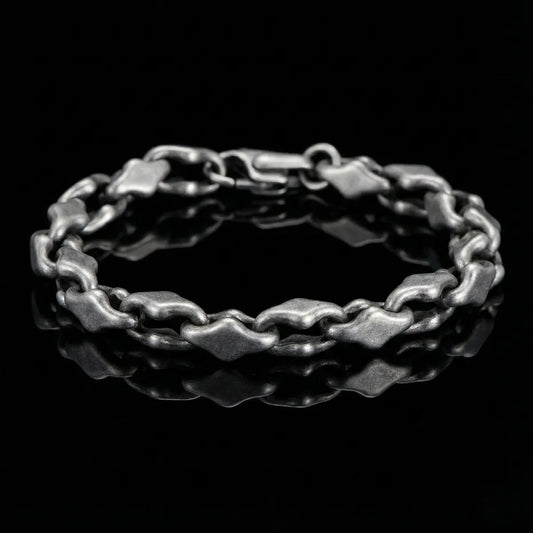 Antique Silver Geometric Stainless Steel Bracelet