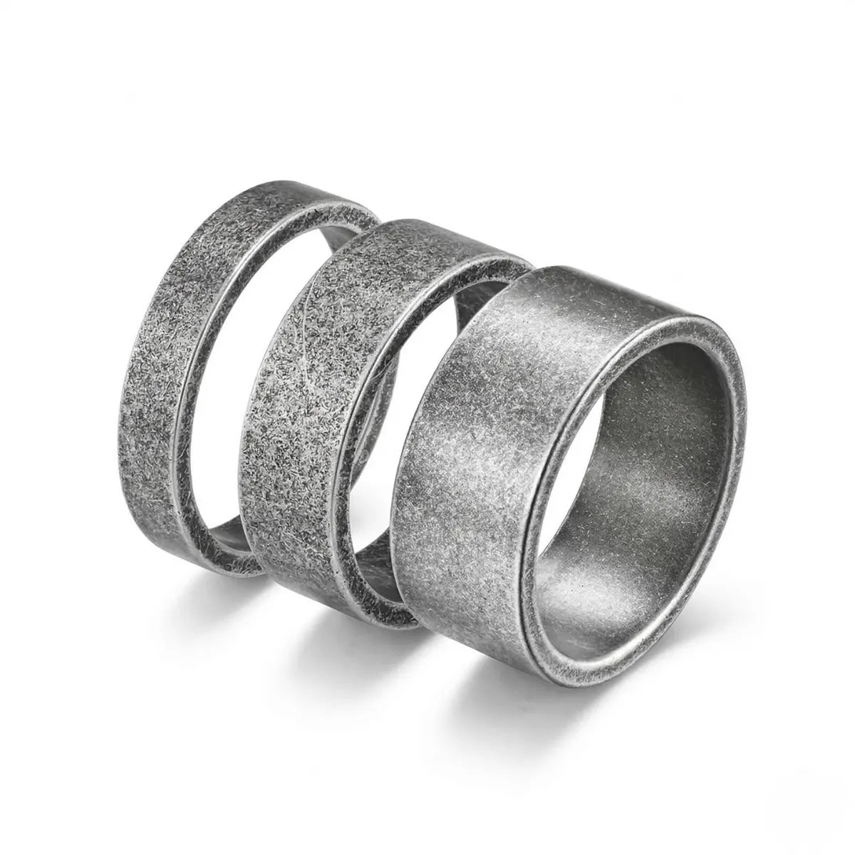 Antique Silver Minimalist Wedding Band Details