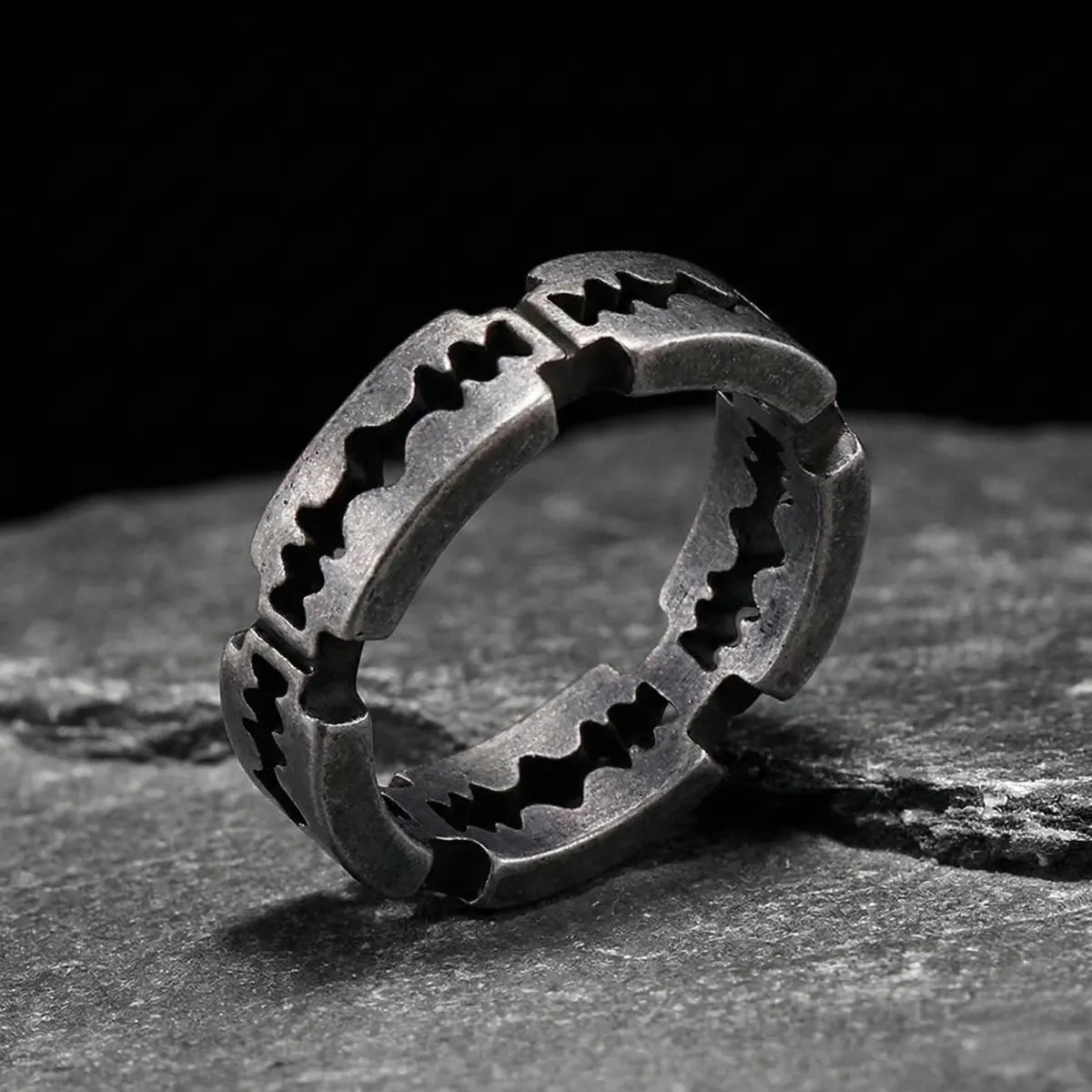 Antique Silver Razor Blade Ring