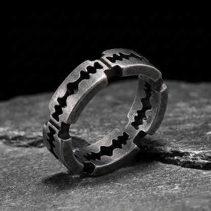 Antique Silver Razor Blade Ring